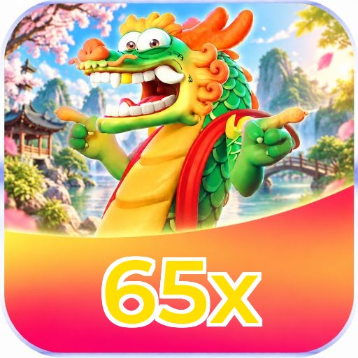 Interface da plataforma 65x mostrando slots populares e bônus de boas-vindas